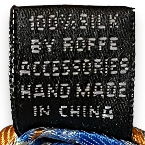 XMI Platinum Silk Tie Mens Orange Blue Geometric Formal Business Classic - Picture 5 of 9